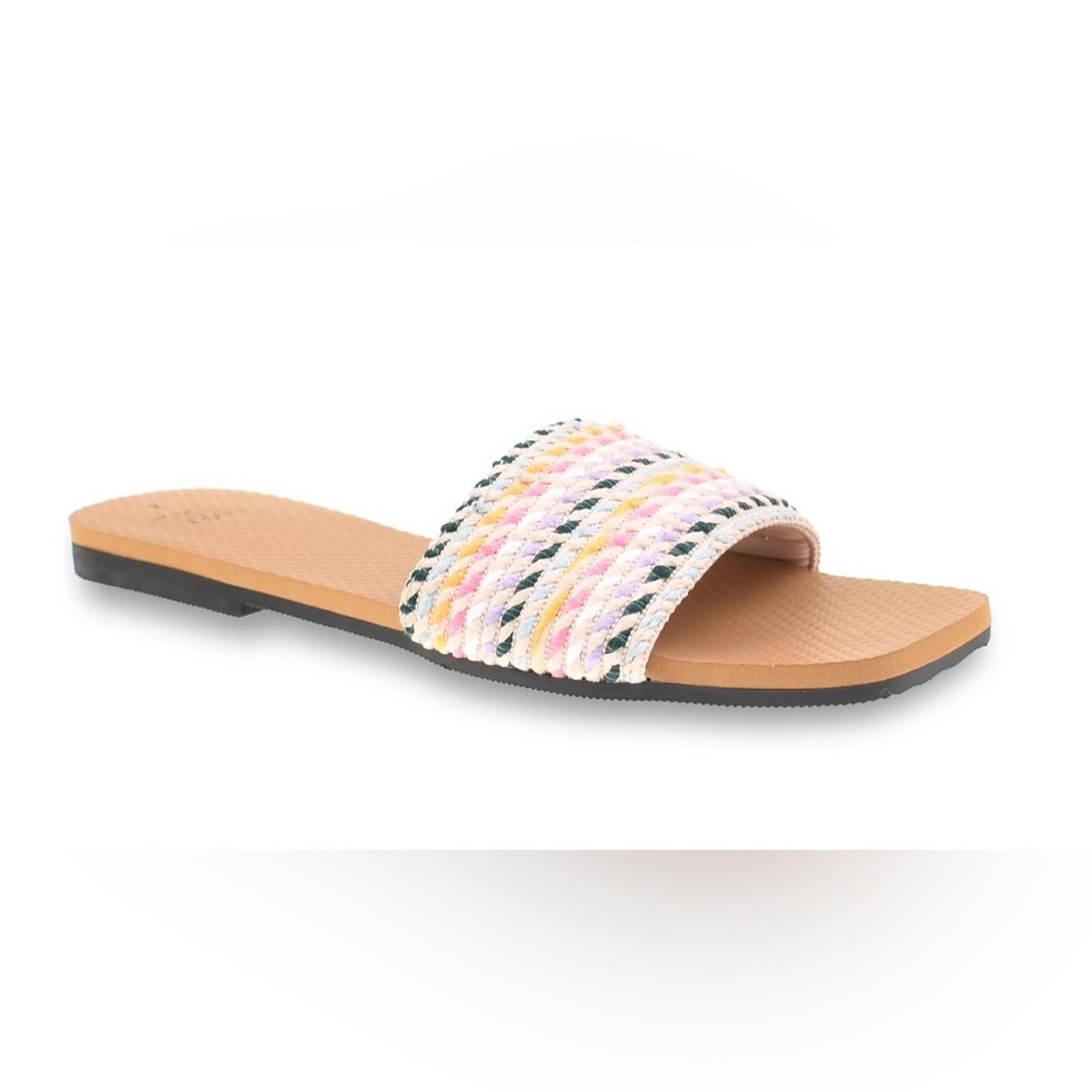 Nwt Time and Tru Multicolor Woven Slide Sandals size 9